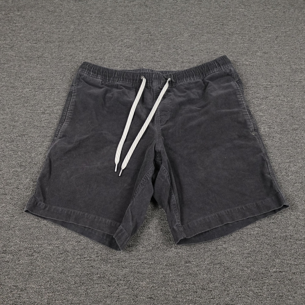 Vuori Shorts Mens 34 Gray Corduroy Chino Drawstring Elastic Waist 9 Inseam
